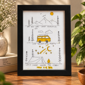 Adventure Awaits – Framed Handmade Painting