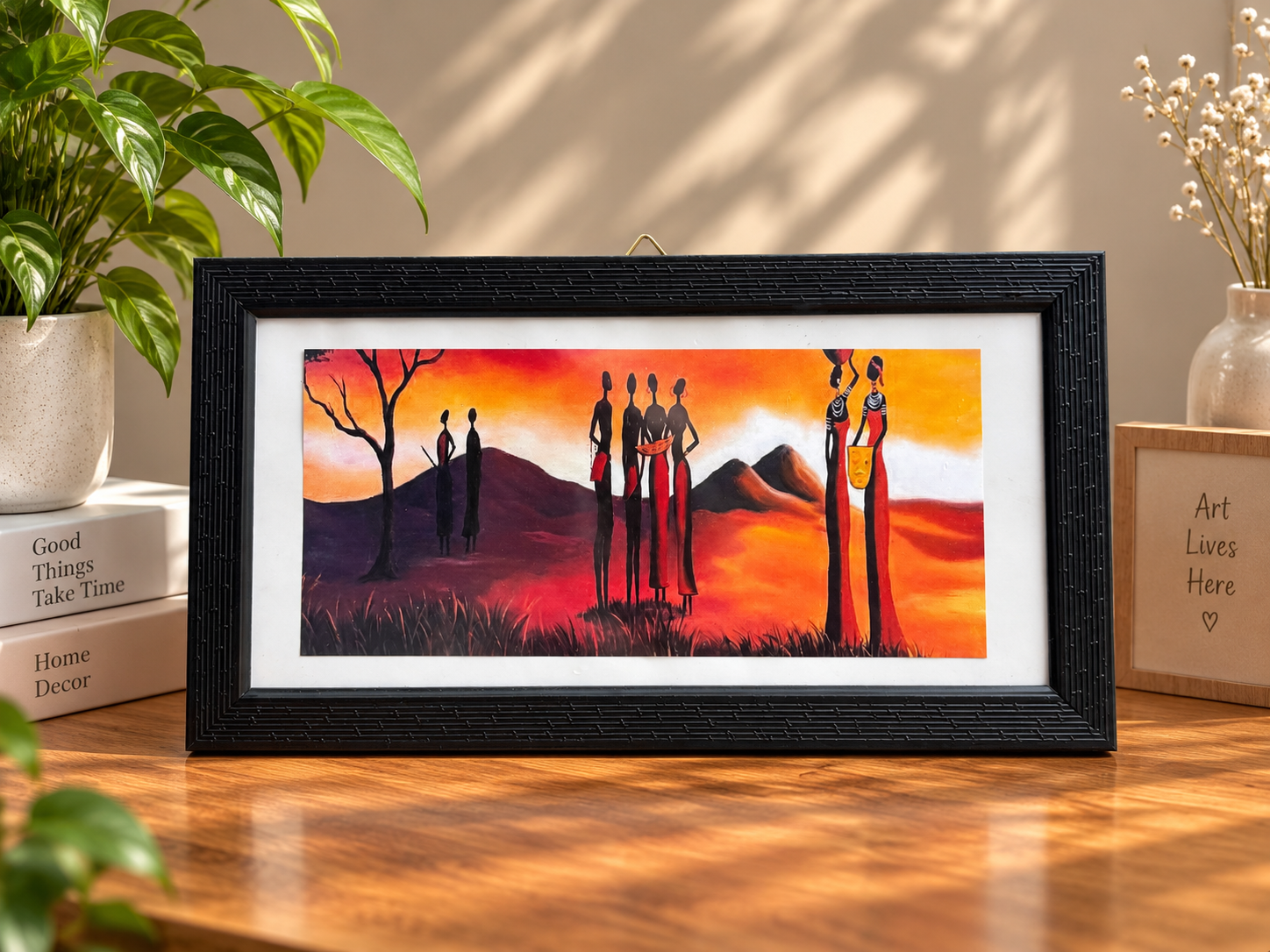African Sunset Silhouette Decorative Photo Frame