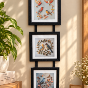 Elegant Birds & Blossom 3-Piece Vertical Photo Frame Set