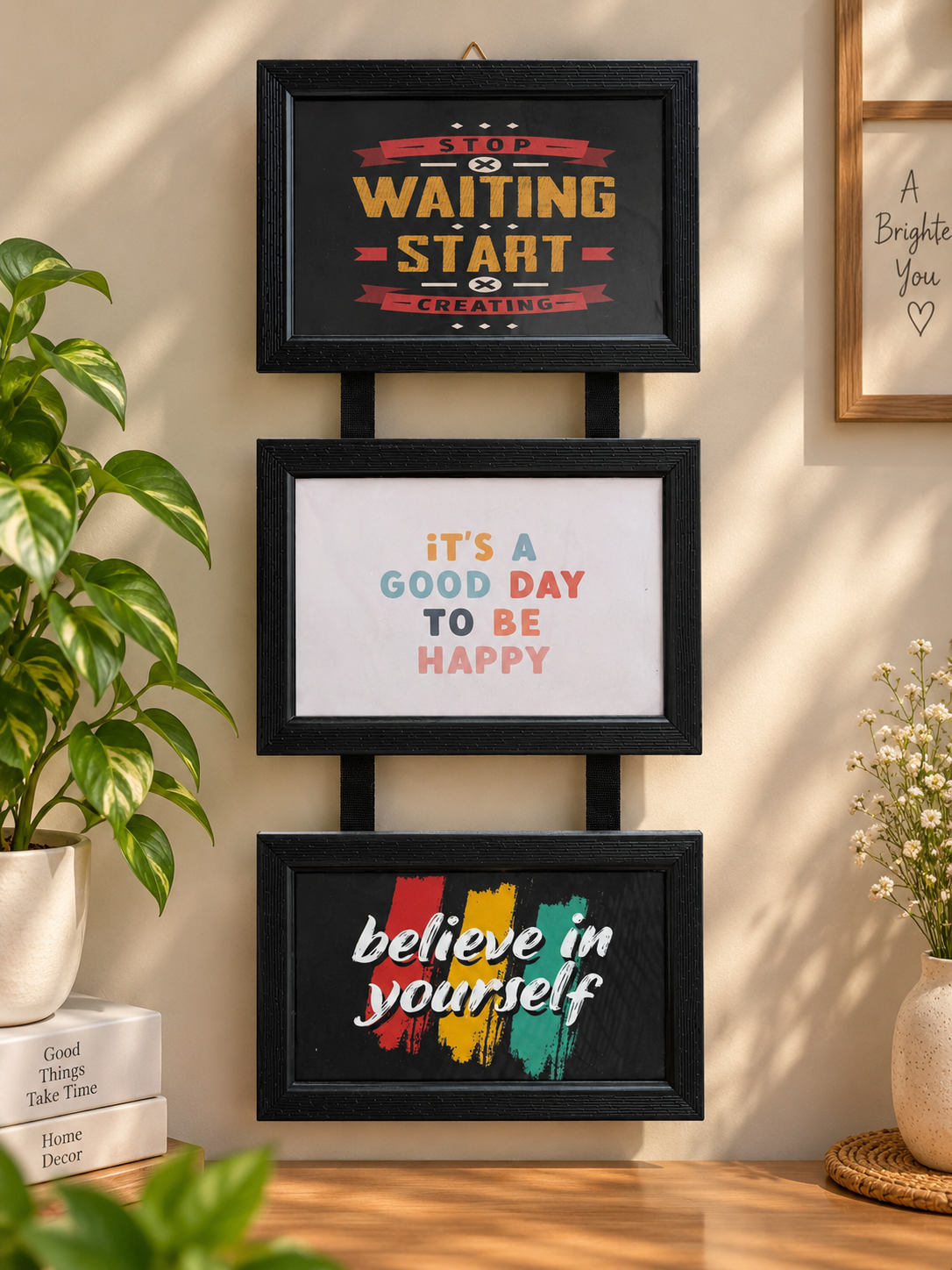 Motivational Quote Trio – 3 Piece Photo Frame Set